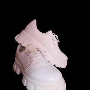 White Platform Oxfords